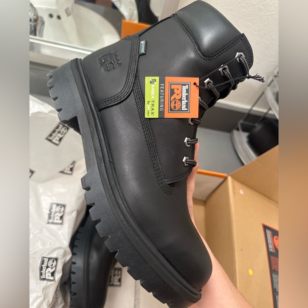 Brand new mens Timberland PRO Direct attach steel toe leather work boots size 10